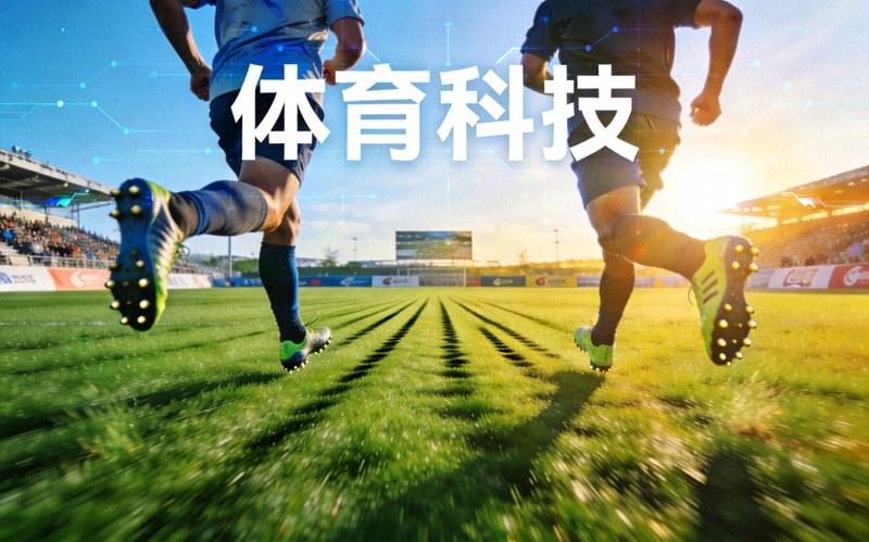 体育科技品牌简介背景图 - 绿茵场上运动员奔跑的活力场景