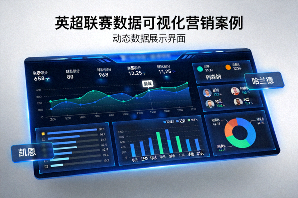 英超联赛数据可视化营销案例封面 - 动态数据展示界面